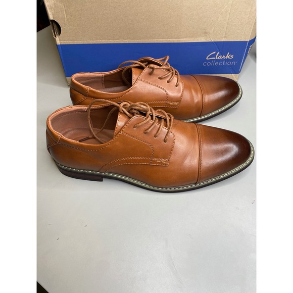 Clarks Other - Clarks Tilden Cap Mens Dark Tan Leather Oxford Dress Shoes 26130096 Size 11 M